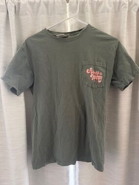 Asians @ Honey Unisex Pocket Tee in Olive Green Size Small